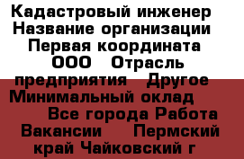 Кадастровый инженер › Название организации ­ Первая координата, ООО › Отрасль предприятия ­ Другое › Минимальный оклад ­ 20 000 - Все города Работа » Вакансии   . Пермский край,Чайковский г.